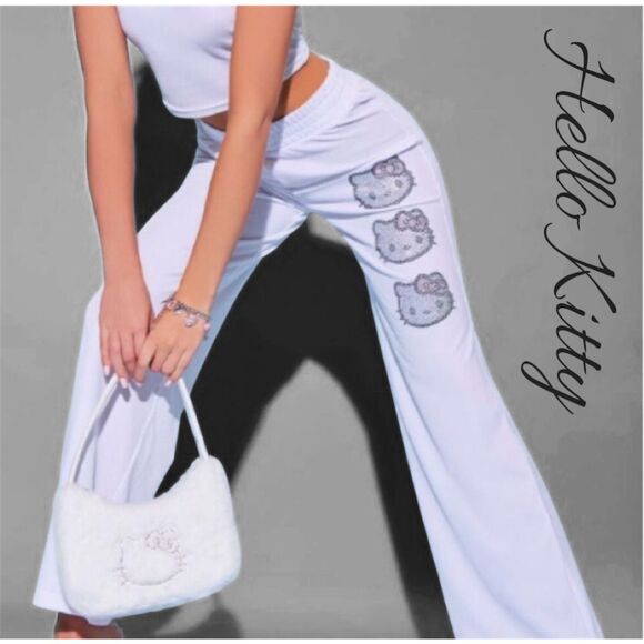 Hello Kitty X Forever 21 SZ S/M Light Lavender Velour Lounge Jogger Pants - Picture 1 of 11